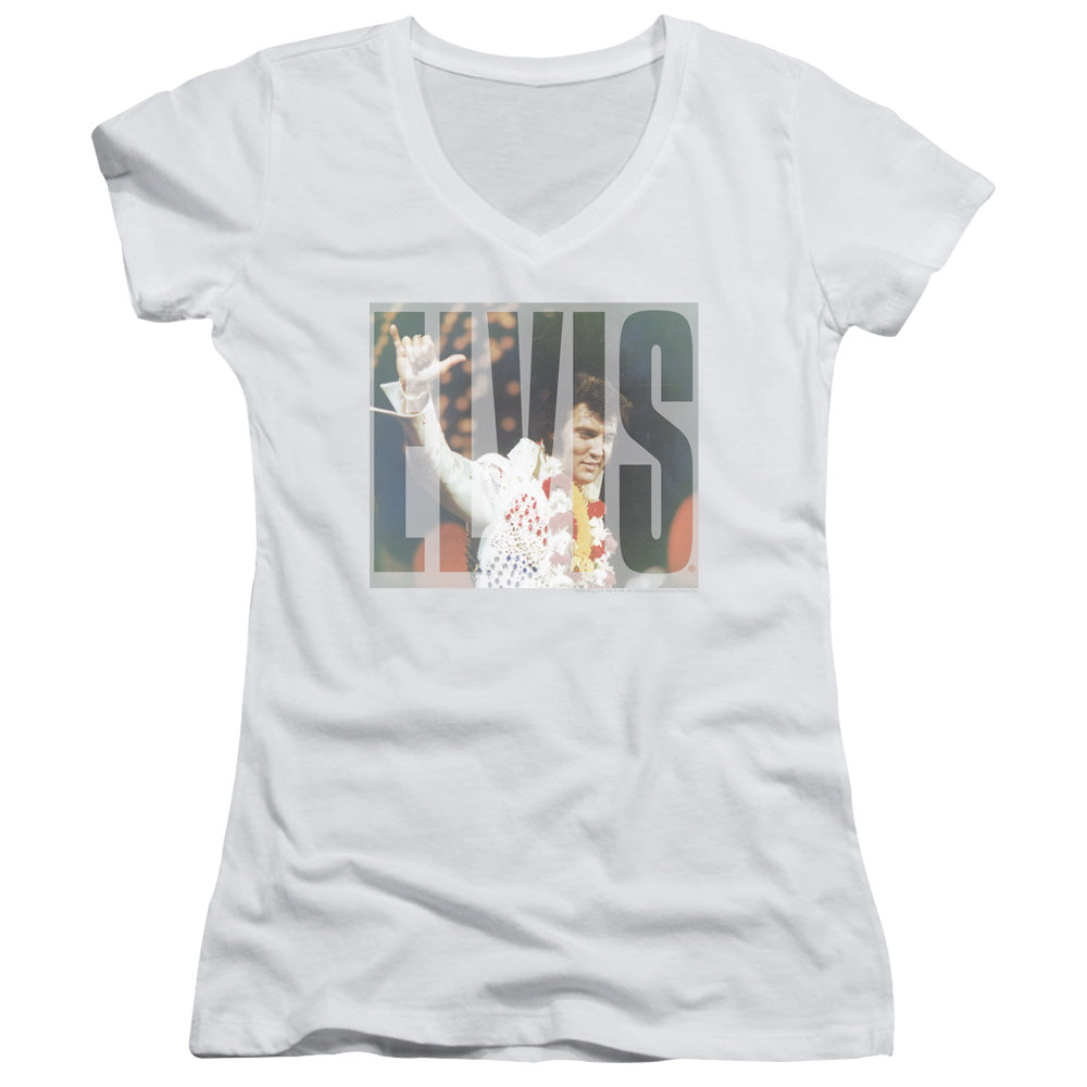 Elvis Presley - Aloha Knockout-junior V-neck - White