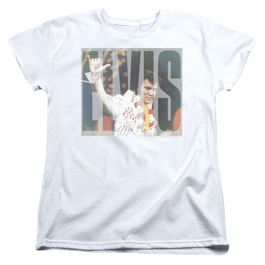 Elvis Presley - Aloha Knockout - Short Sleeve Womens Tee - White T-shirt