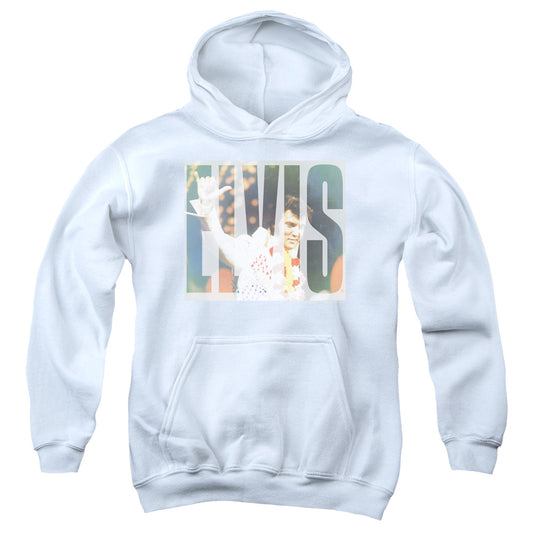 Elvis Presley - Aloha Knockout - Youth Pull-over Hoodie - White