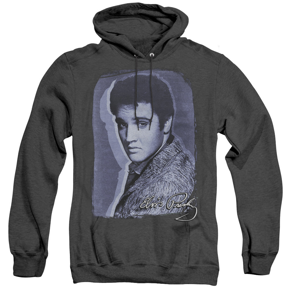 Elvis Presley - Overlay - Adult Heather Hoodie - Black
