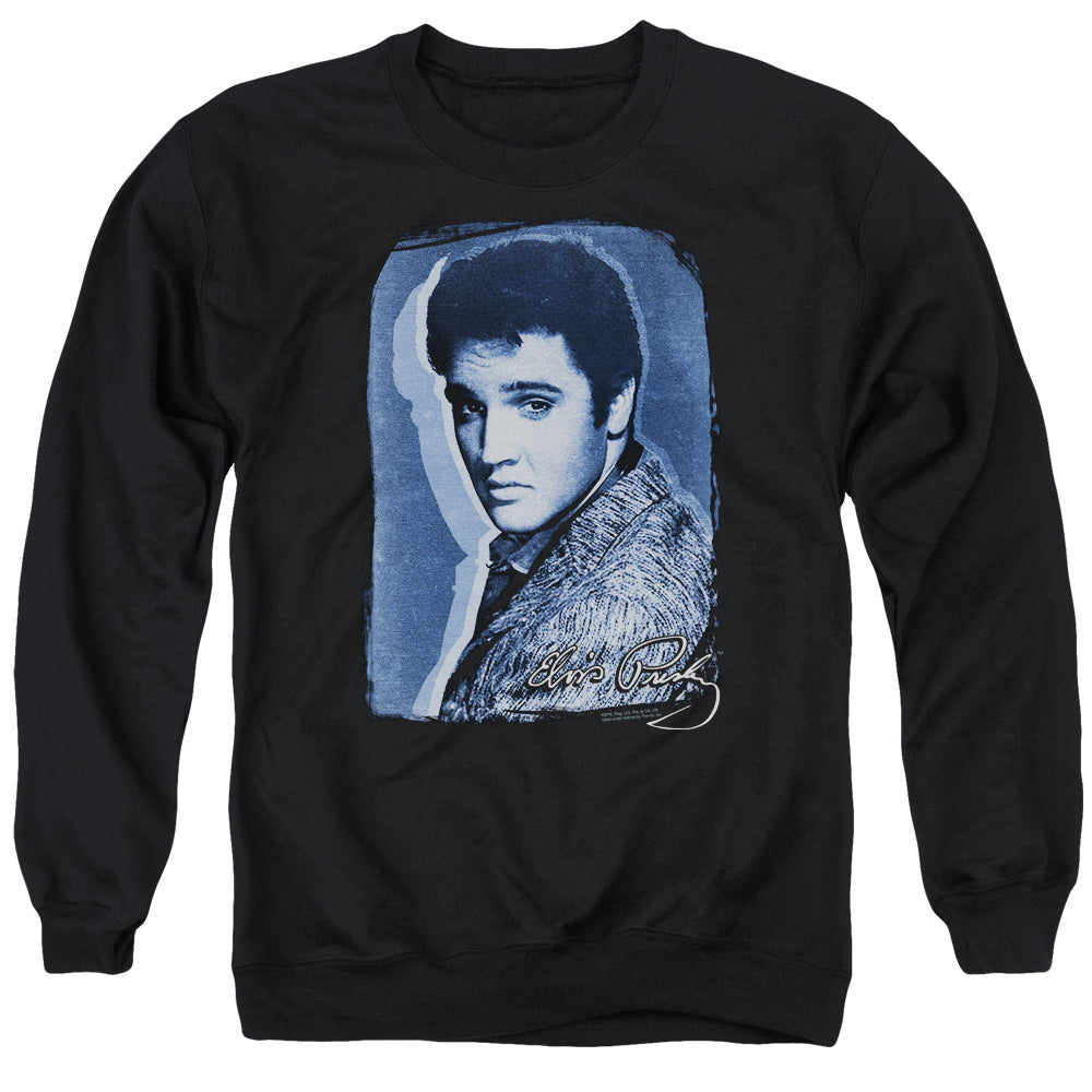 Elvis Presley - Overlay - Adult Crewneck Sweatshirt - Black