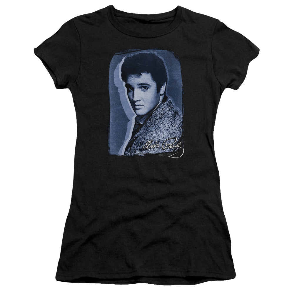 Elvis Presley - Overlay - Short Sleeve Junior Sheer - Black T-shirt