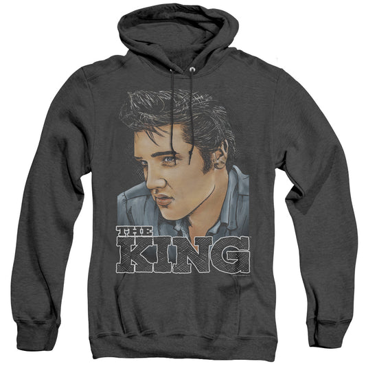 Elvis Presley - Graphic King - Adult Heather Hoodie - Black