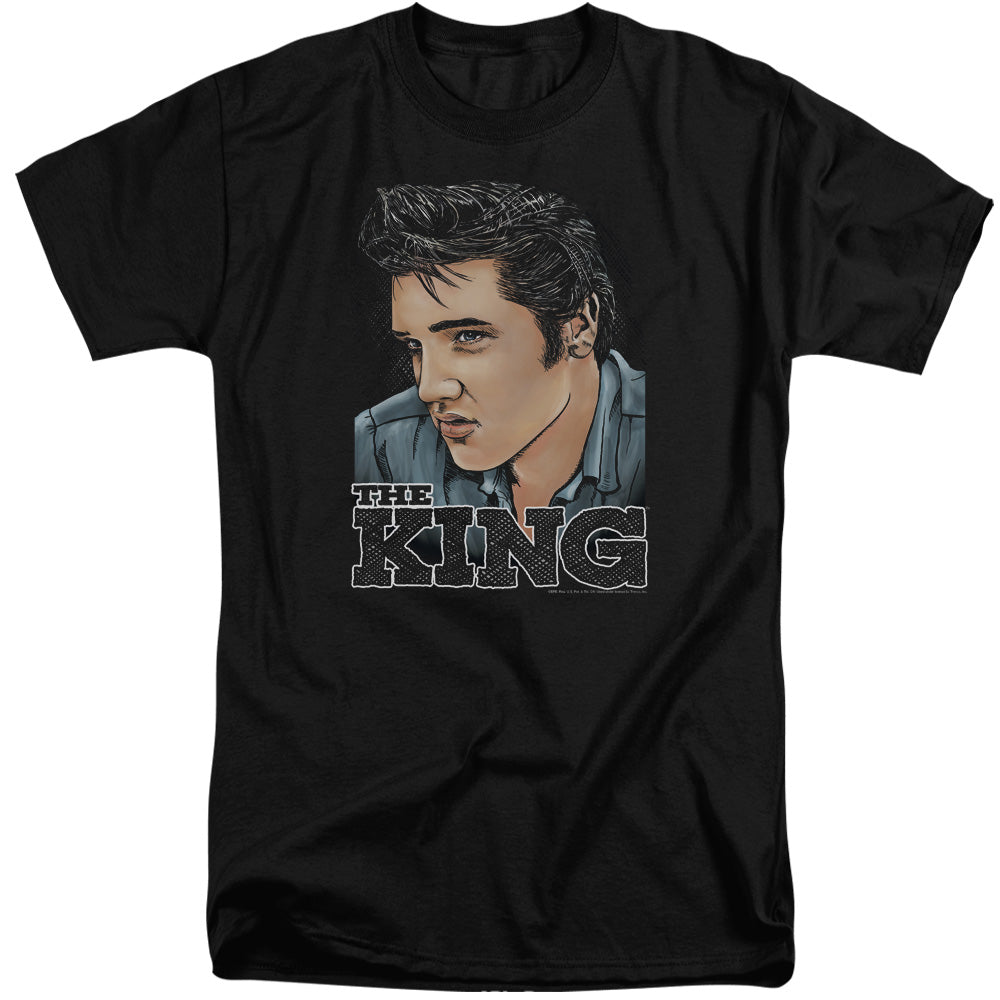 Elvis Presley - Graphic King - Short Sleeve Adult Tall - Black T-shirt