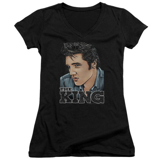 Elvis Presley - Graphic King-junior V-neck - Black