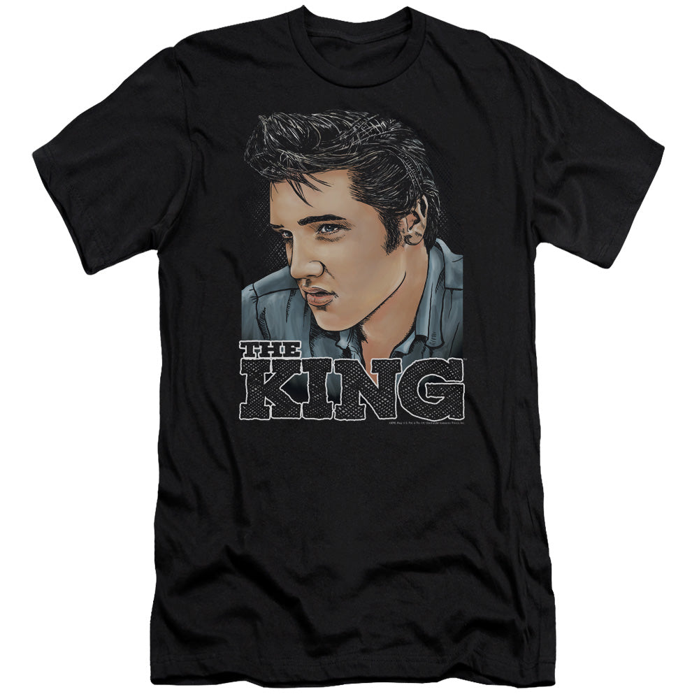 Elvis Presley - Graphic King-premuim Canvas Adult Slim Fit 30/1 - Black