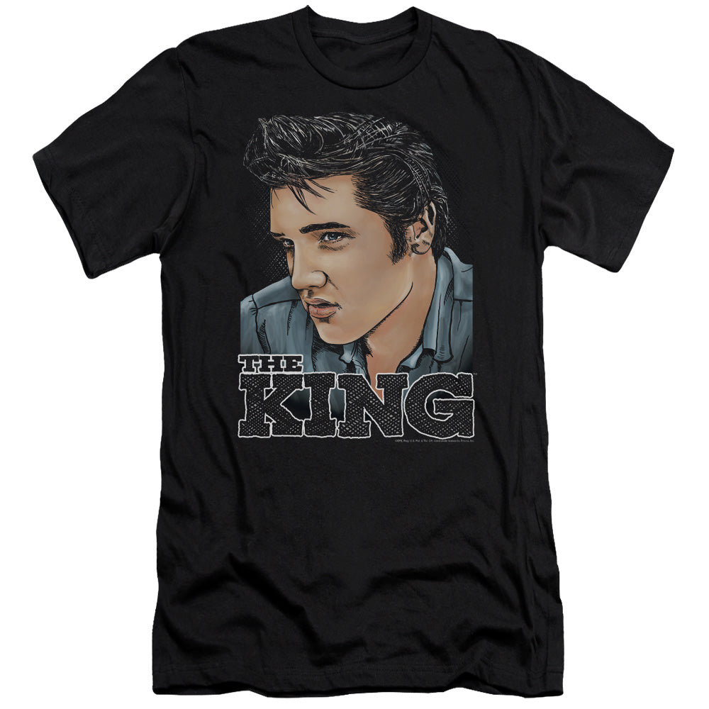 Elvis Presley - Graphic King - Short Sleeve Adult 30/1 - Black T-shirt