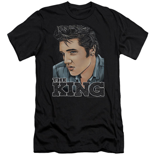 Elvis Presley - Graphic King - Short Sleeve Adult 30/1 - Black T-shirt