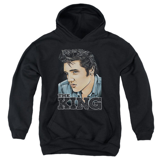 Elvis Presley - Graphic King - Youth Pull-over Hoodie - Black