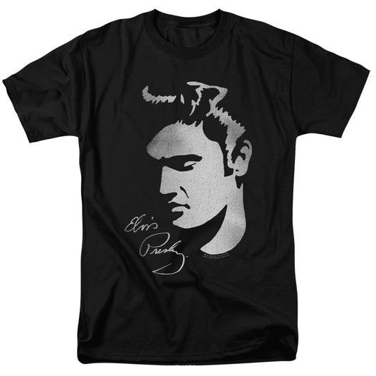 Elvis Presley - Simple Face - Short Sleeve Adult 18/1 - Black T-shirt