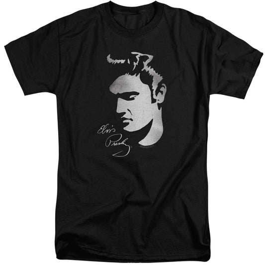 Elvis Presley - Simple Face - Short Sleeve Adult Tall - Black T-shirt