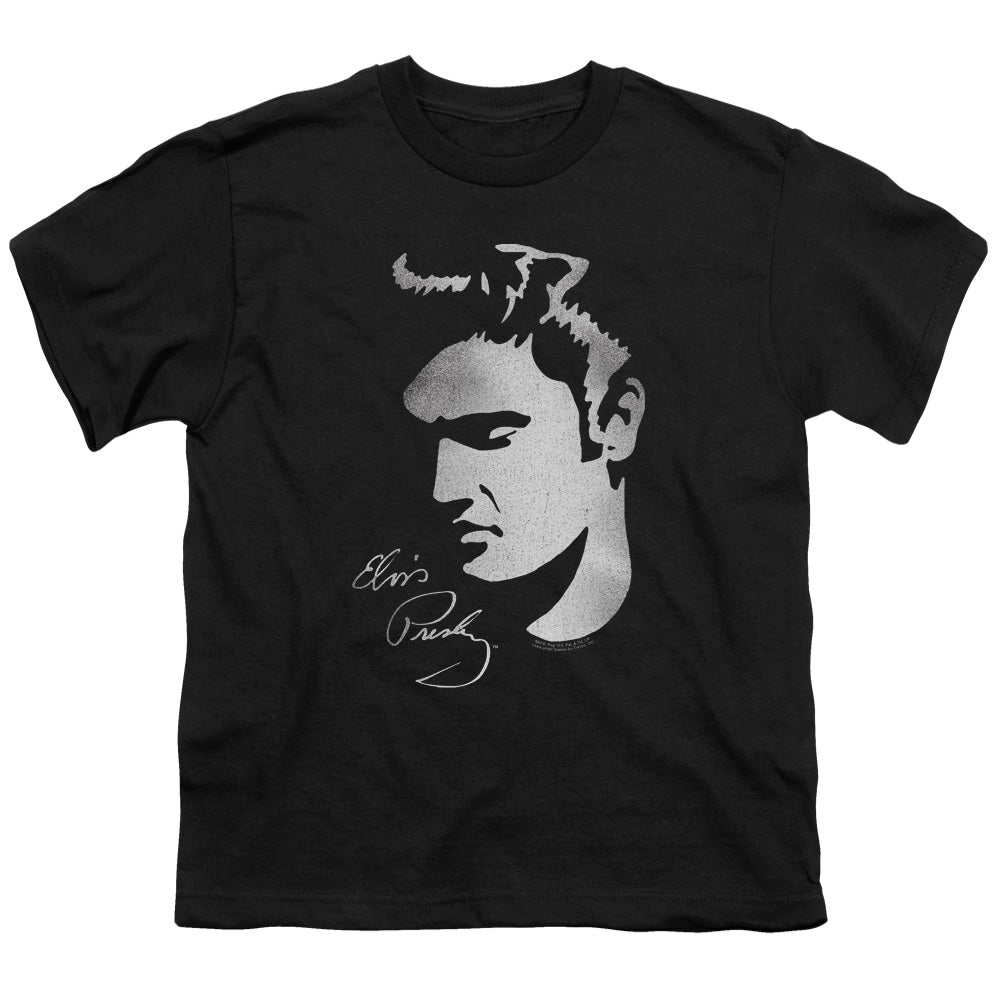 Elvis Presley - Simple Face - Short Sleeve Youth 18/1 - Black T-shirt