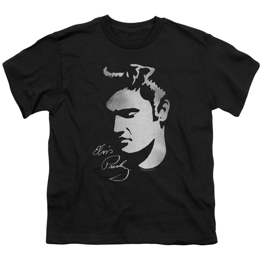 Elvis Presley - Simple Face - Short Sleeve Youth 18/1 - Black T-shirt
