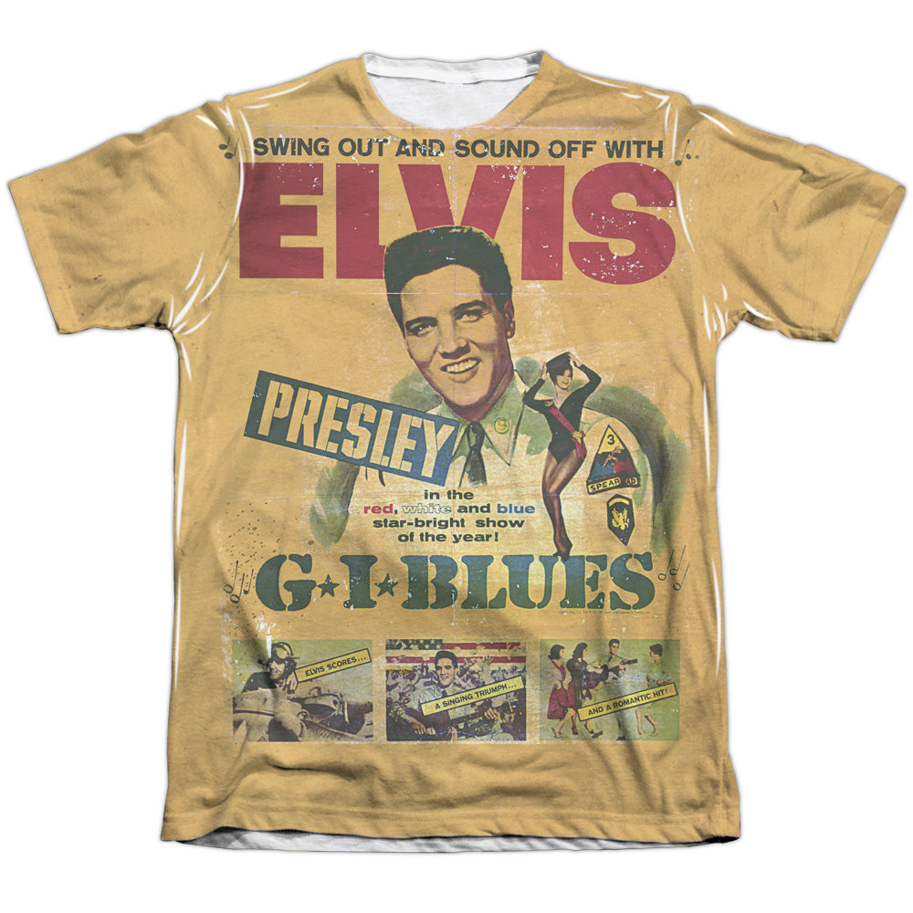 Elvis Presley - Gi Blues - Adult Poly/cotton Short Sleeve Tee - White T-shirt