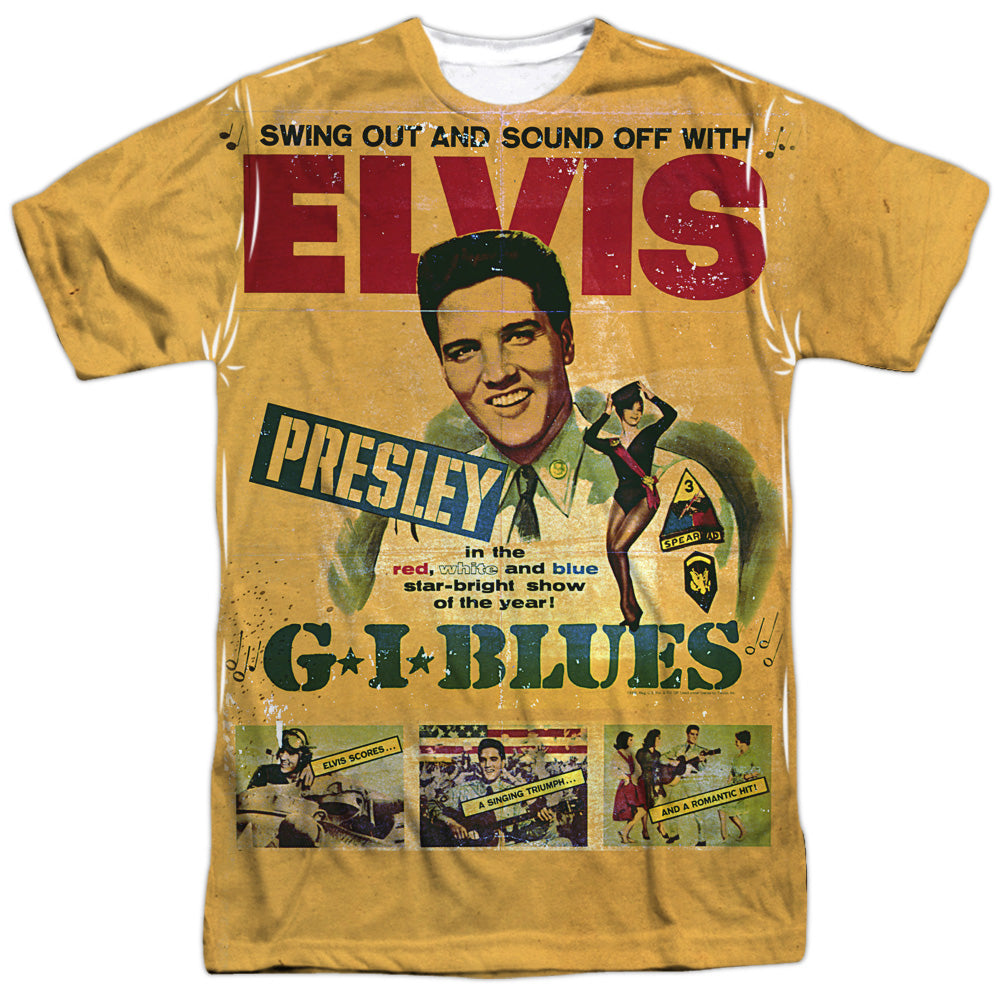 Elvis Presley - Gi Blues - Short Sleeve Adult Poly Crew - White T-shirt