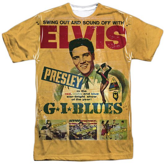 Elvis Presley - Gi Blues - Short Sleeve Adult Poly Crew - White T-shirt