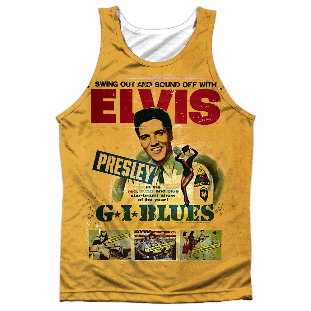Elvis Presley - Gi Blues - Adult 100% Poly Tank Top - White