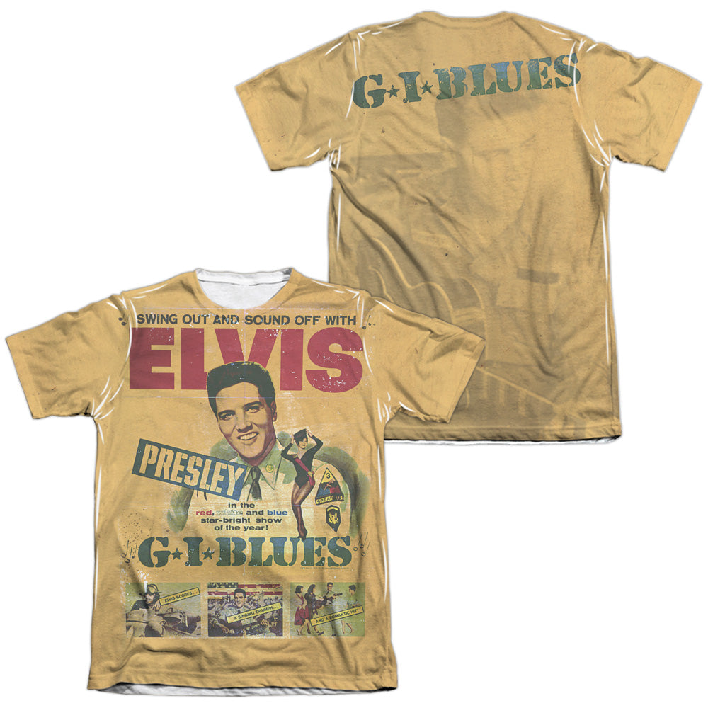 Elvis Presley - Gi Blues (Front/back Print) - Adult Poly/cotton Short Sleeve Tee - White T-shirt