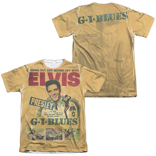 Elvis Presley - Gi Blues (Front/back Print) - Adult Poly/cotton Short Sleeve Tee - White T-shirt
