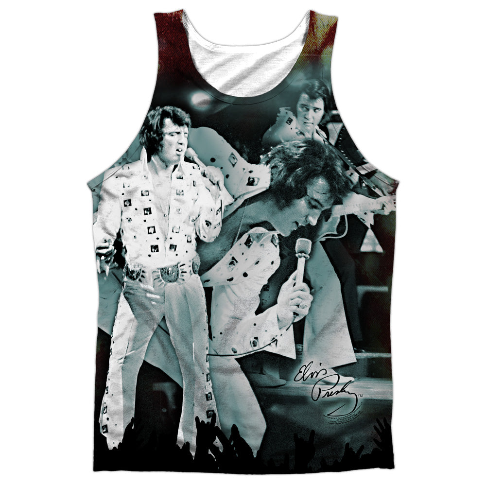 Elvis Presley - Now Playing - Adult 100% Poly Tank Top - White
