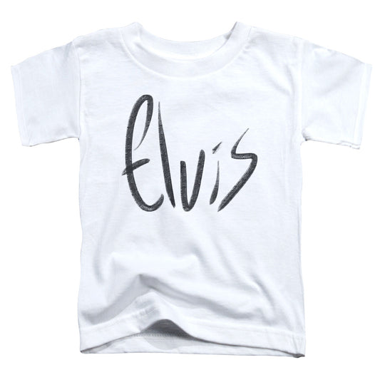 Elvis Presley - Sketchy Name - Short Sleeve Toddler Tee - White T-shirt
