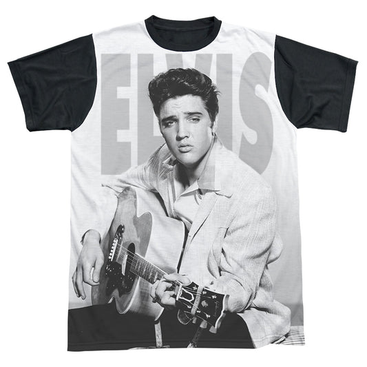 Elvis Presley - Play Me A Song - Short Sleeve Adult White Front Black Back   - White T-shirt