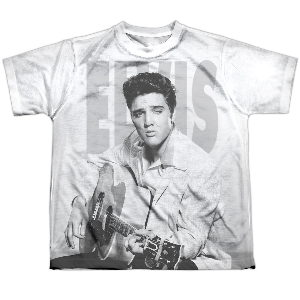 Elvis Presley - Play Me A Song - Short Sleeve Youth Poly Crew - White T-shirt
