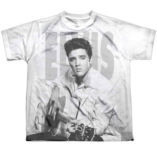 Elvis Presley - Play Me A Song - Short Sleeve Youth Poly Crew - White T-shirt
