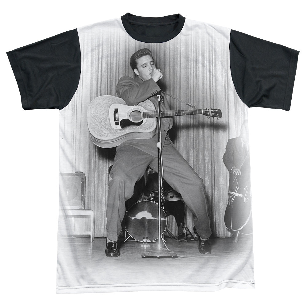 ELVIS PRESLEY ON YOUR TOES-S/S ADULT WHITE FRONT BLACK BACK T-Shirt