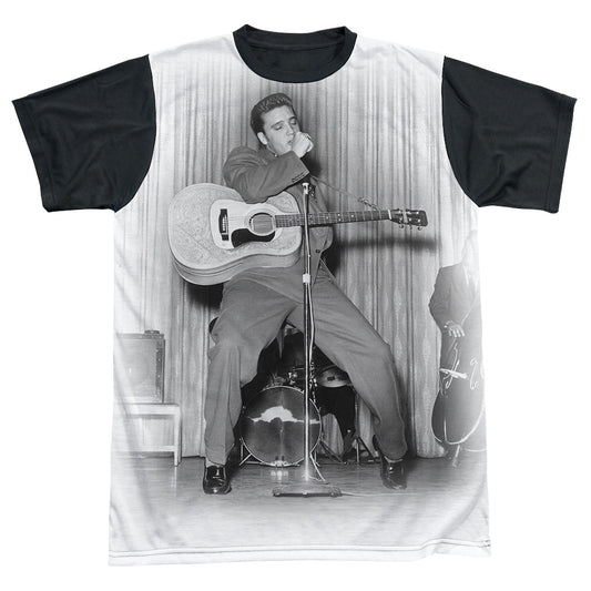 ELVIS PRESLEY ON YOUR TOES-S/S ADULT WHITE FRONT BLACK BACK T-Shirt