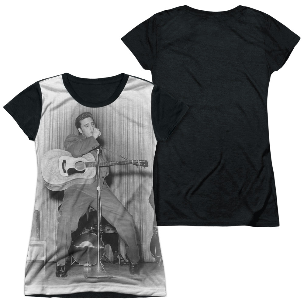 Elvis Presley - On Your Toes - Short Sleeve Junior Poly Black Back - White T-shirt