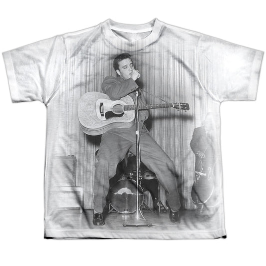 Elvis Presley - On Your Toes - Short Sleeve Youth Poly Crew - White T-shirt