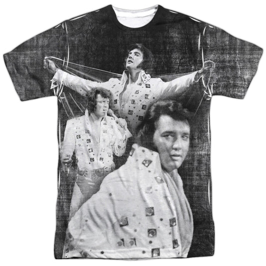 Elvis Presley - Legendary Performance - Short Sleeve Adult Poly Crew - White T-shirt
