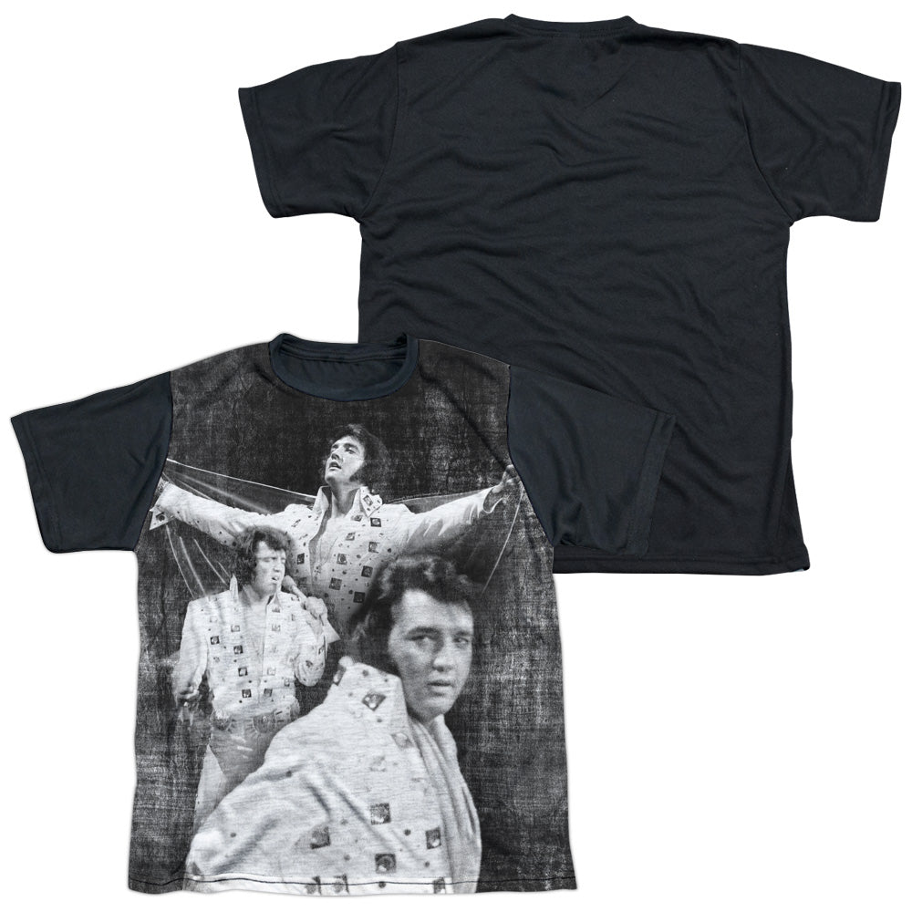 Elvis Presley - Legendary Performance - Short Sleeve Youth White Front Black Back   - White T-shirt