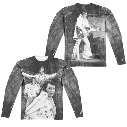 Elvis Presley - Legendary Performance (Front/back Print) - Long Sleeve Adult Poly Crew  - White T-shirt