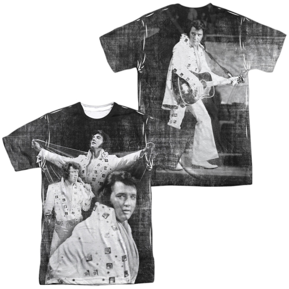Elvis Presley - Legendary Performance (Front/back Print) - Short Sleeve Adult Poly Crew - White T-shirt