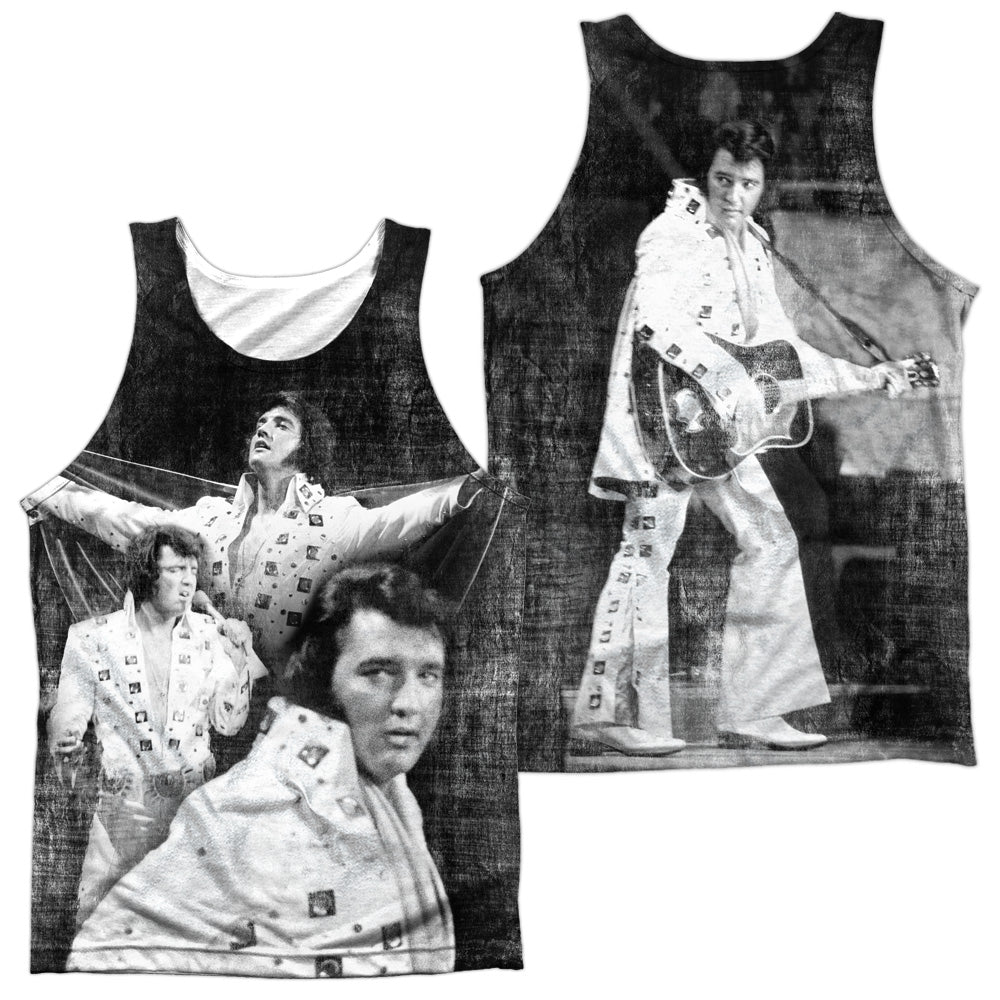 Elvis Presley - Legendary Performance (Front/back Print) - Adult 100% Poly Tank Top - White
