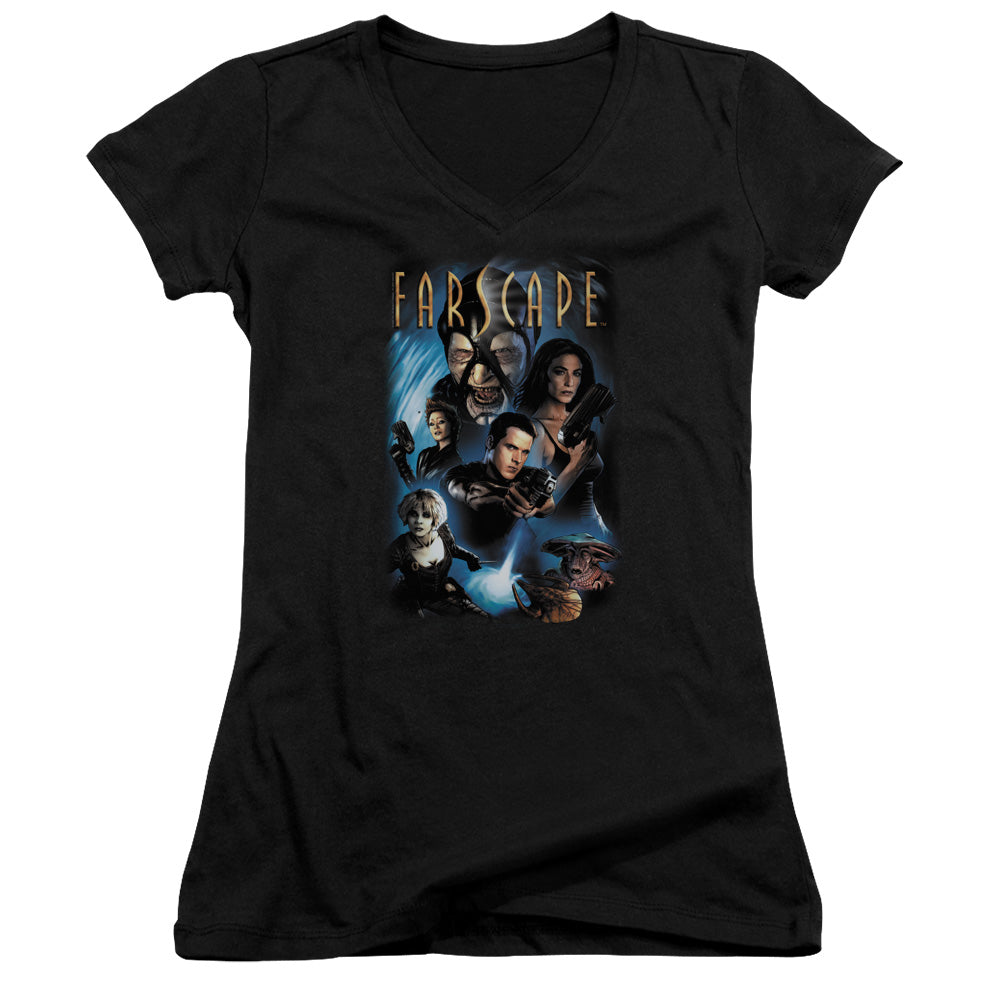 Farscape Comic Cover - Junior V-neck - Black