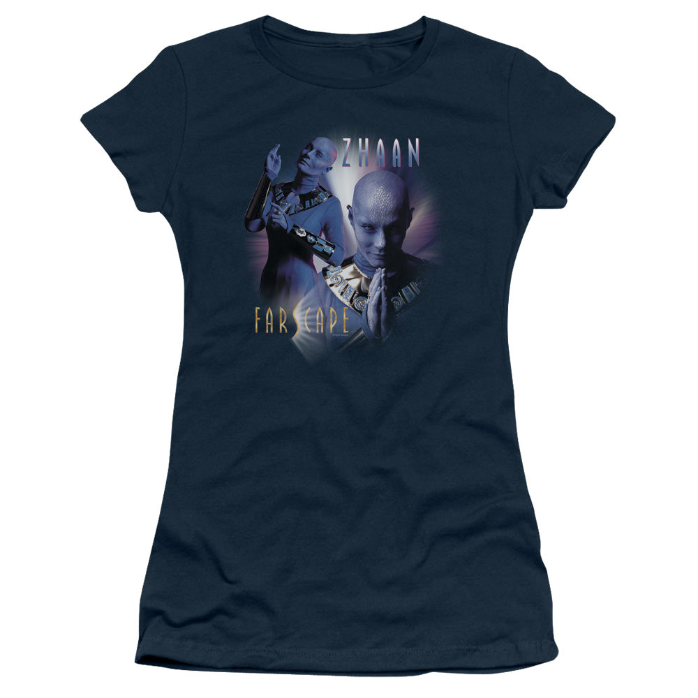 Farscape - Zhaan - Short Sleeve Junior Sheer - Navy T-shirt