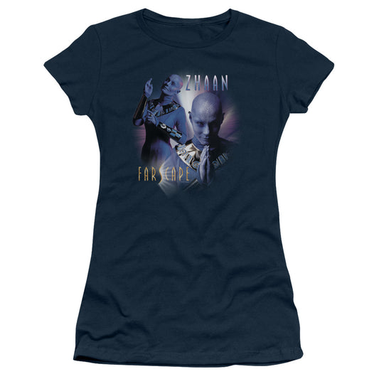 Farscape - Zhaan - Short Sleeve Junior Sheer - Navy T-shirt