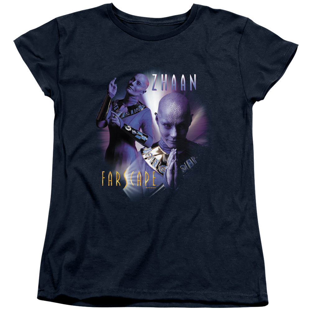 Farscape - Zhaan - Short Sleeve Womens Tee - Navy T-shirt