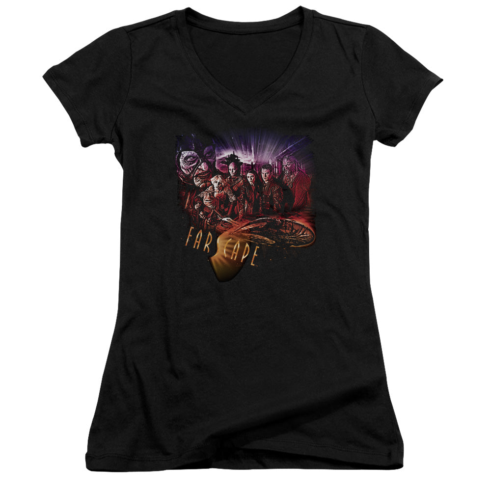 Farscape - Graphic Collage-junior V-neck - Black