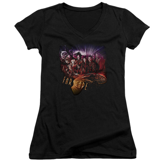 Farscape - Graphic Collage-junior V-neck - Black