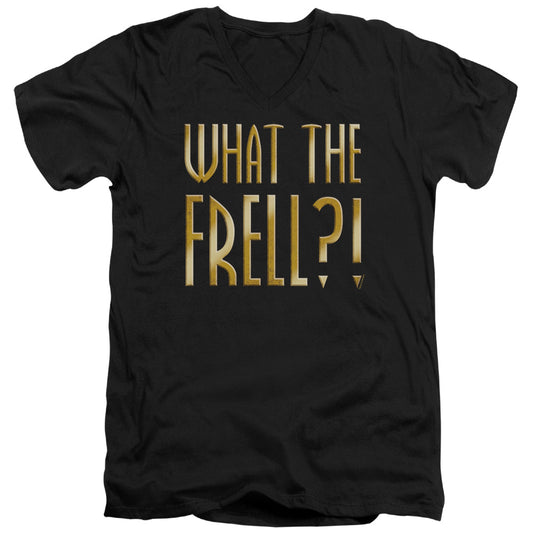 Farscape - What The Frell - Short Sleeve Adult V-neck - Black T-shirt