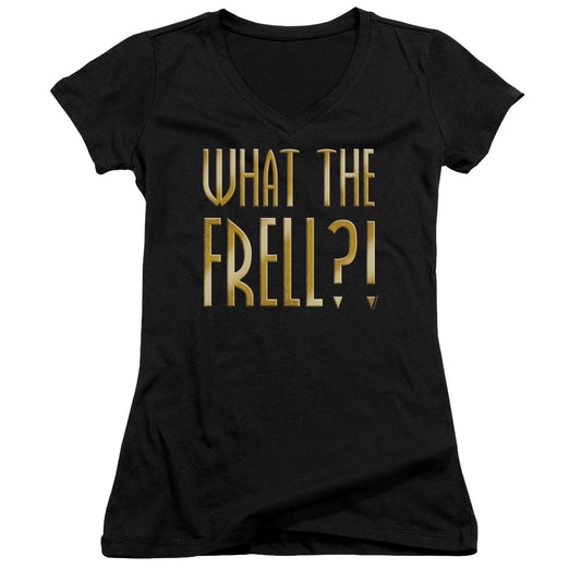Farscape - What The Frell - Junior V-neck - Black