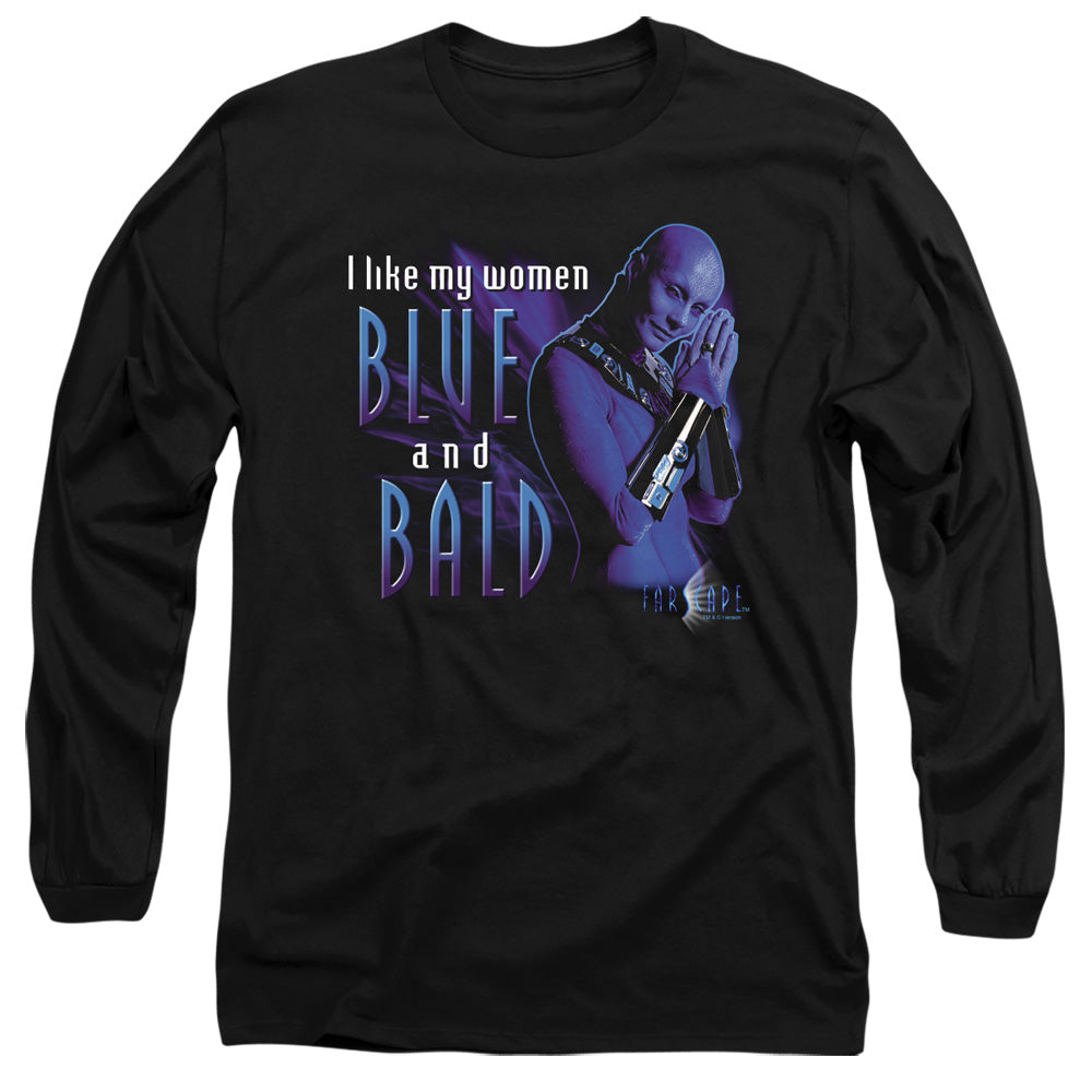 Farscape - Blue And Bald - Long Sleeve Adult 18/1 - Black T-shirt