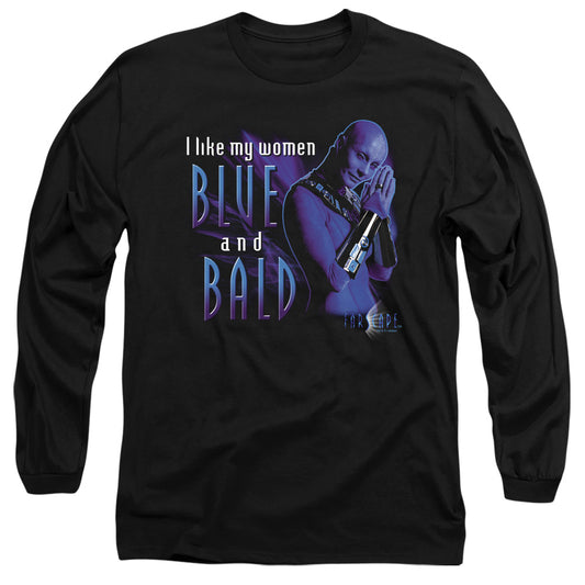 Farscape - Blue And Bald - Long Sleeve Adult 18/1 - Black T-shirt