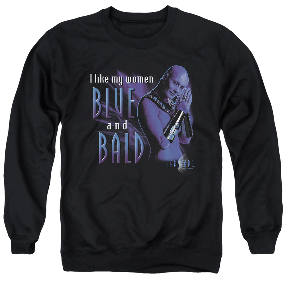 Farscape - Blue And Bald - Adult Crewneck Sweatshirt - Black