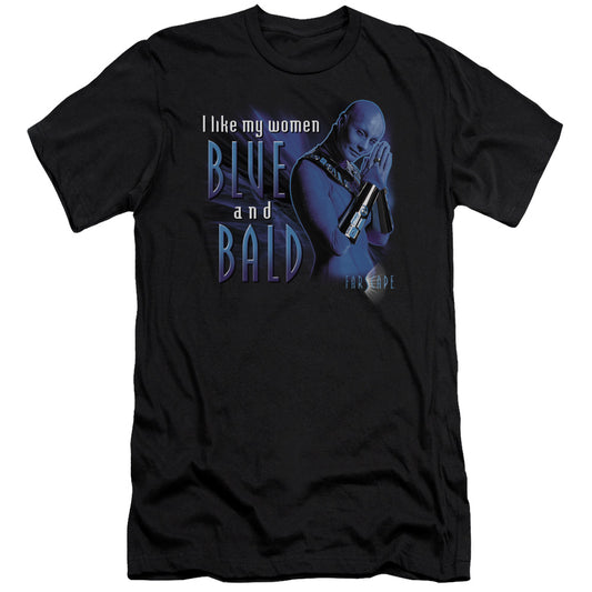 FARSCAPE BLUE AND BALD - S/S ADULT 30/1 - BLACK T-Shirt