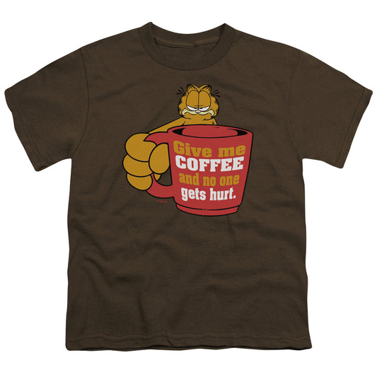 Garfield - Give Me Coffee - Short Sleeve Youth 18/1 - Coffee T-shirt